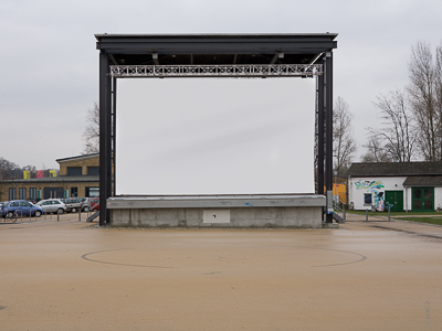 Open-Air Projektionsfläche für das Waschhaus Potsdam