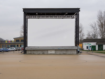 Ekran projekcyjny na świeżym powietrzu dla Waschhaus Potsdam