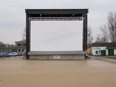 Open-air projection screen for the cultural center Washhouse, Potsdam