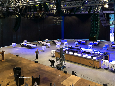 Blackout curtains for the entrance hall of the Lübeck Music and Congress Hall