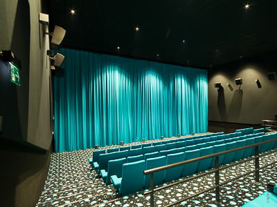 Masks, cinema curtains and drives - 1. Multiplex Cinestar Budweis