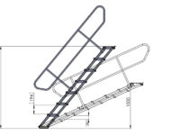 Bühnensystem T-REX Automatiktreppe 5-stufig für Bühnenpodest Zeichnung V2