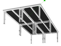 Bühnensystem T-REX Bühnenpodest mit Teleskopbeinen Gruppe Unteransicht V4