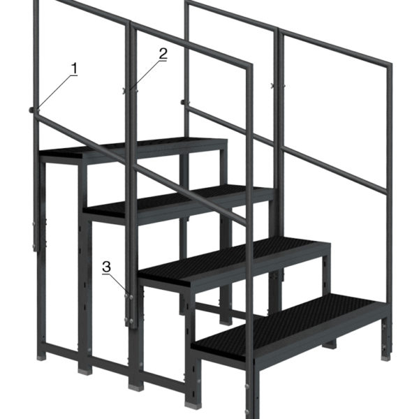 Bühnensystem T-REX Anstelltreppe Bühnentreppe 4-stufig