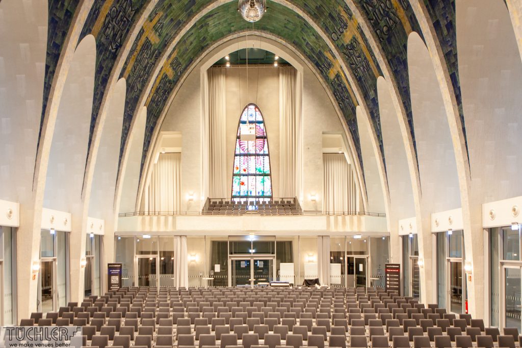 Akustiksamt, Akustikvorhänge, Bühnensamt, Elektrovorhangzug, Gelsenkirchen, Heiligkreuzkirche