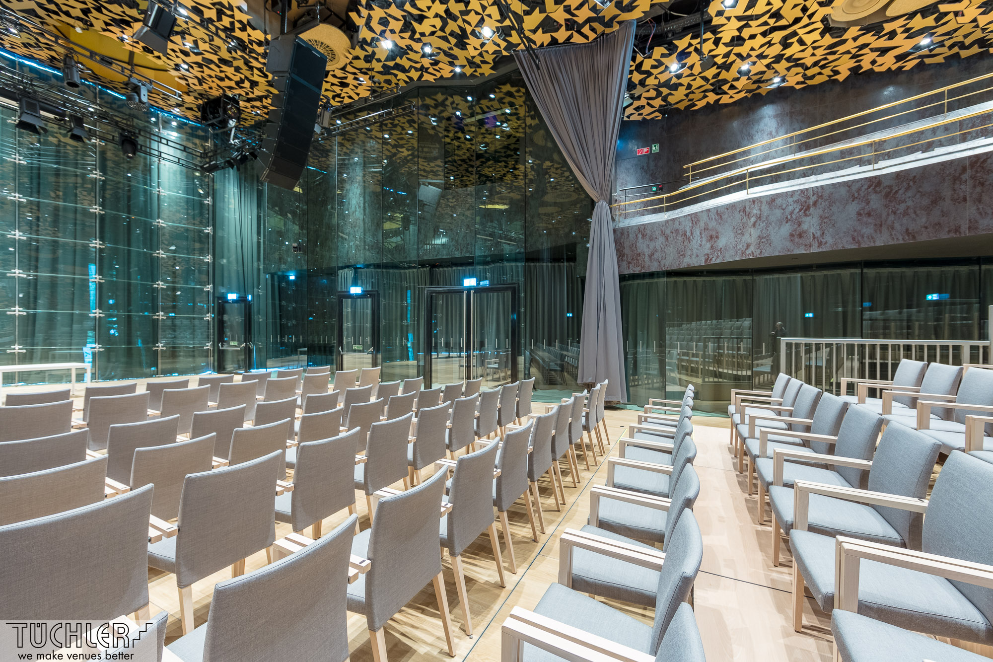 Main Concert Hall, View left curtains left